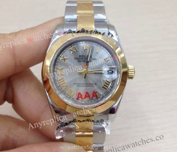 Replica Rolex Lady Datejust 31mm 2-Tone Gray Face Lady watch 1