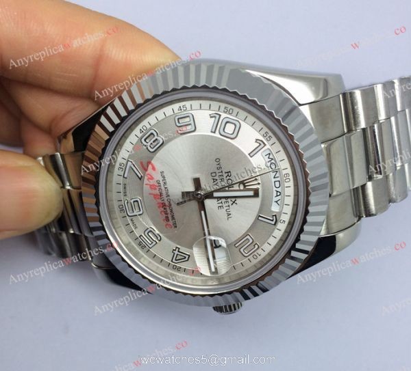 Replica Rolex Presidential Day-Date Polished Stainless Steel White Arabic Dial 41MM 1