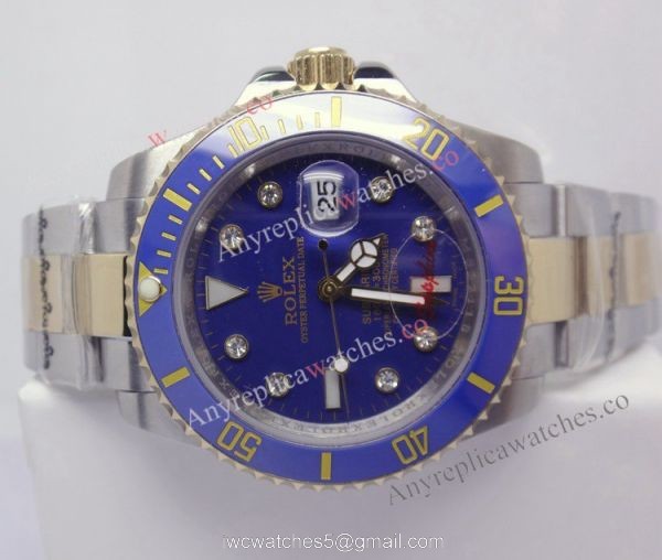 High Quality Replica Rolex Blue Face Submariner Watch Blue Ceramic Diamond Markers 1