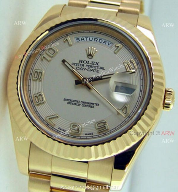 Rolex Day-Date II Yellow Gold Arabic Markers Watch 41mm Rolex President Replica 1