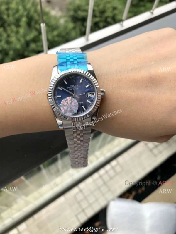 Copy Rolex Datejust 31mm Medium watch Stainless Steel Jubilee White Dial 1