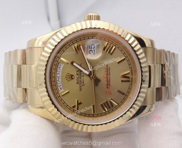 New High Quality Replica Rolex Day-Date President Band Gold Dial 40mm Watch 1