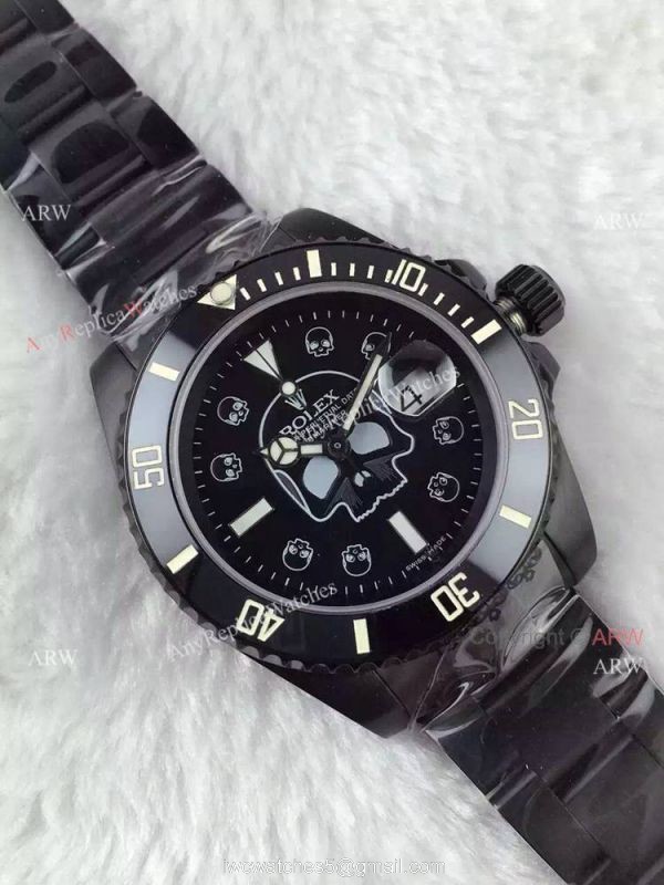 All Black Rolex Mastermind Submariner Watch: Rolex Skull Watch 1