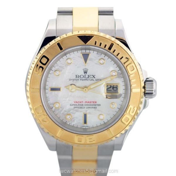 Replica Rolex Yachtmaster 2-Tone White MOP Diamond Markers Watch 1