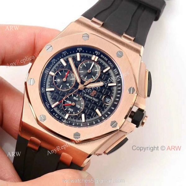 Japan Grade Audemars Piguet Royal Oak Offshore Replica Wristwatch Rose Gold Black Rubber 1