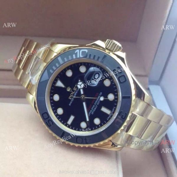 Baselworld The Oyster Perpetual Yellow Gold Rolex Yacht Master Replica Watch 1