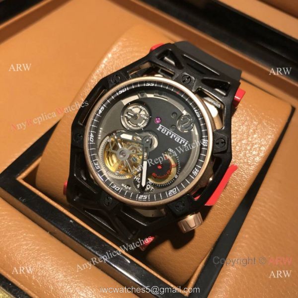 Swiss Copy Hublot Techframe Ferrari 70th Anniversary Watch SS Skeleton Case 1