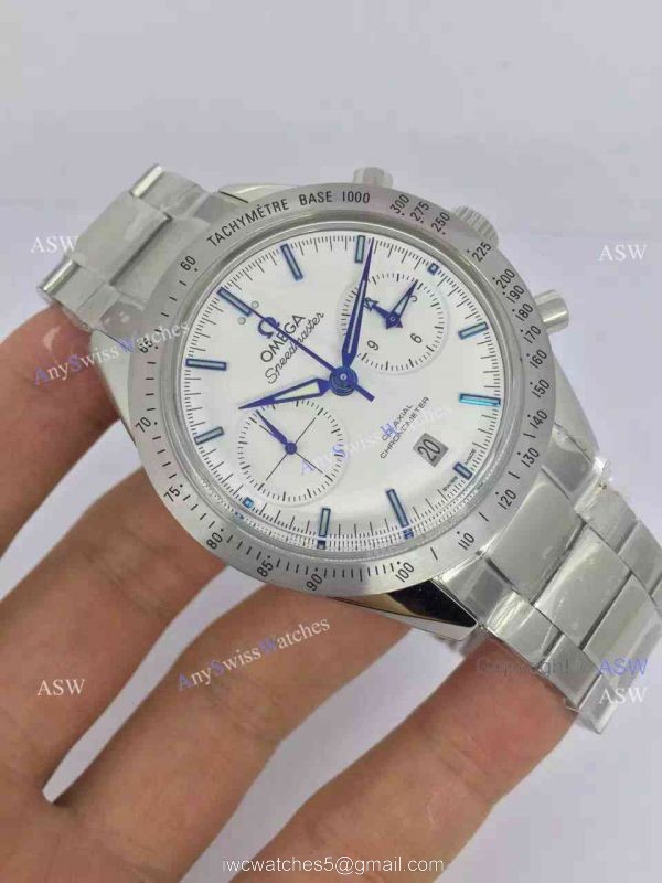 Copy Swiss Omega Speedmaster Watch Stainless Steel White Chronograph 1
