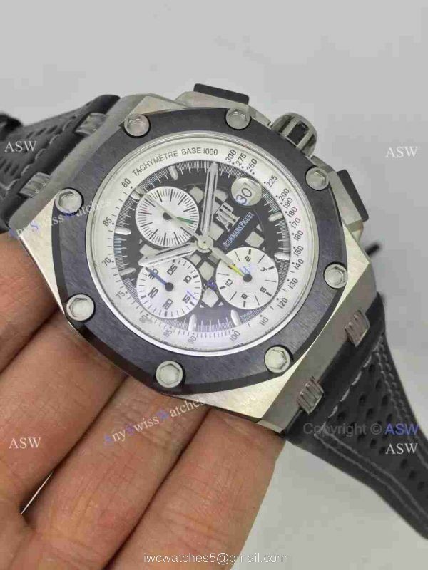 Replica Swiss Audemars Piguet Royal Oak Ruben Barrichello Watch Black Leather 1