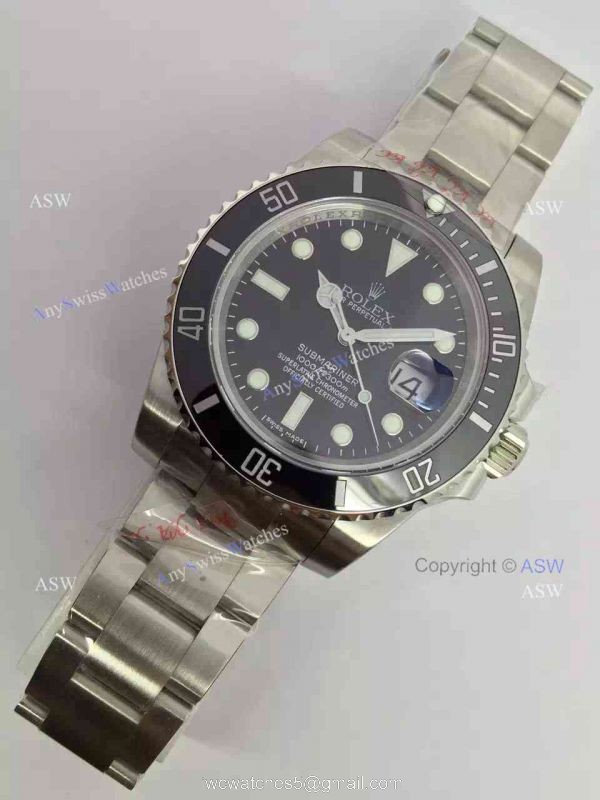 Swiss Replica Rolex Submariner ETA2836 Black Ceramic Watch / Noob Factory Watches 1