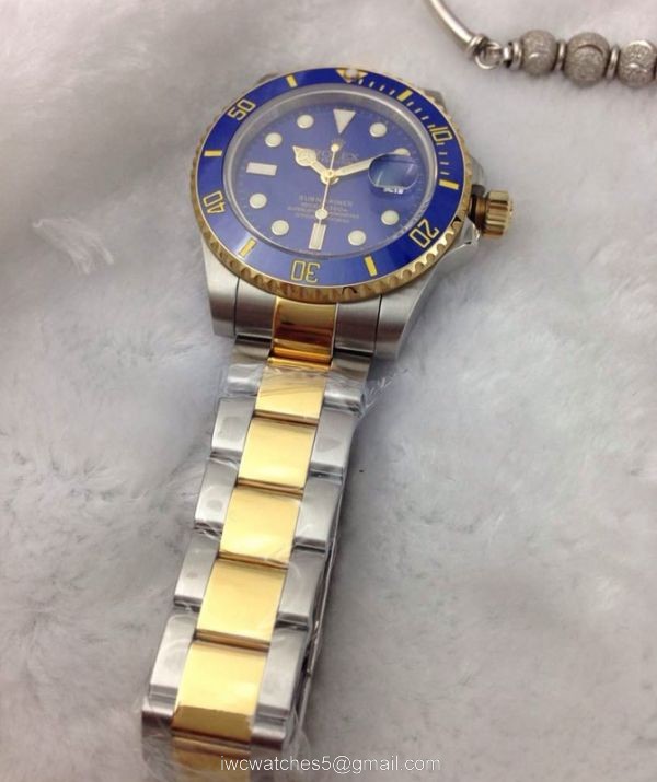 Grade AAA Rolex Blue Face Submariner Two Tone Watch Noob Factory Replica Watches 1