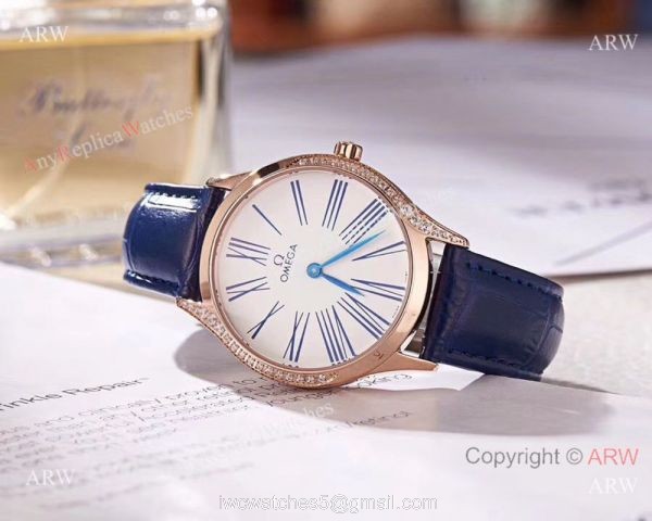 2018 Copy Omega De Ville Tresor Lady Watch Rose Gold Case 1