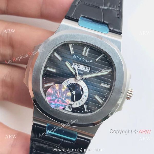 Swiss Patek Philippe Nautilus Day Date Blue Dial Watch Replica 1