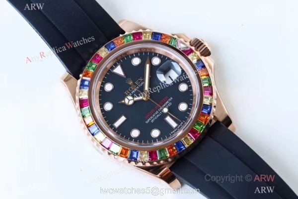 Noob Factory V8 904L Swiss 3135 Rolex Yachtmaster Rose Gold Replica Watch 1