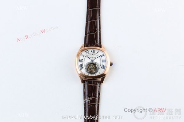 Replica Swiss Cartier Drive De Rose Gold Watch White Dial 41mm 1