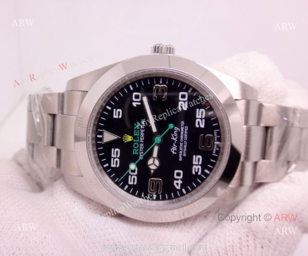 New Upgraded Rolex Air King 116900 Black Face Stainless Steel Replica Watch 1:1 1