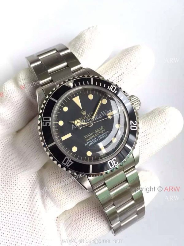 Rolex Stainless Steel Black Bezel Vintage Submariner Replica Watch 40mm 1