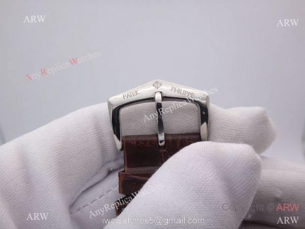 Best Patek Philippe Replica Automatic Watch Stainless Steel / Brown Leather Strap 1