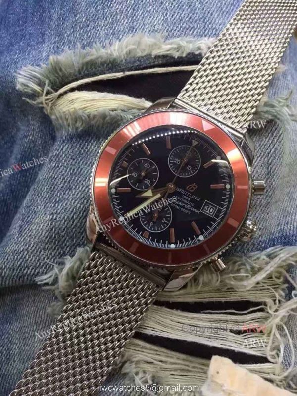 Copy Breitling Aeromarine Superocean Heritage Chronograph Watch SS Red Bezel 1
