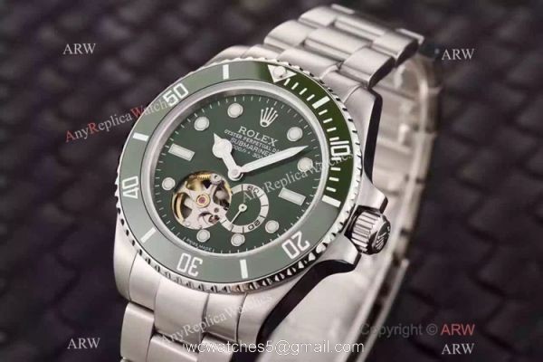 Rolex Submariner Green Replica Watch Tourbillon Face 1