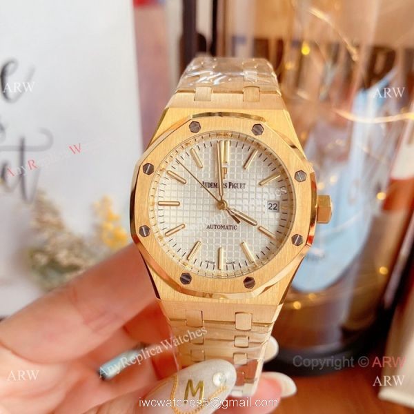 Copy Audemars Piguet Royal Oak Gray Dial Automatic Watches 37mm Lady 1
