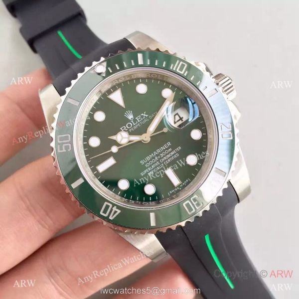New Upgraded Rolex Submariner Hulk Replica Watch SS Rubber B Strap 1