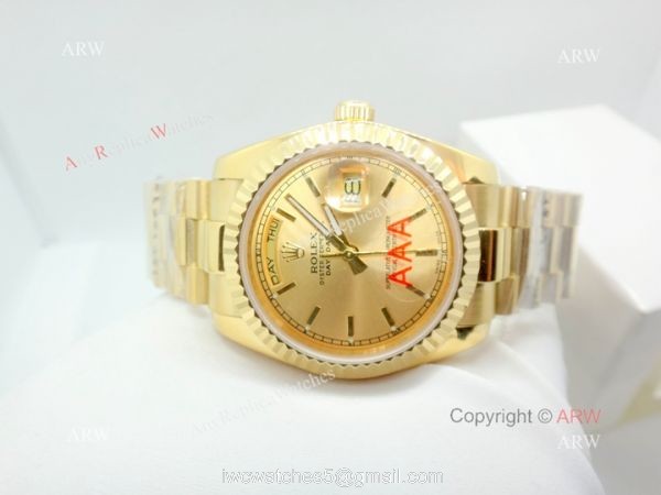 36mm Rolex Day Date Yellow Gold Replica Watches Worldwide Shipping 1