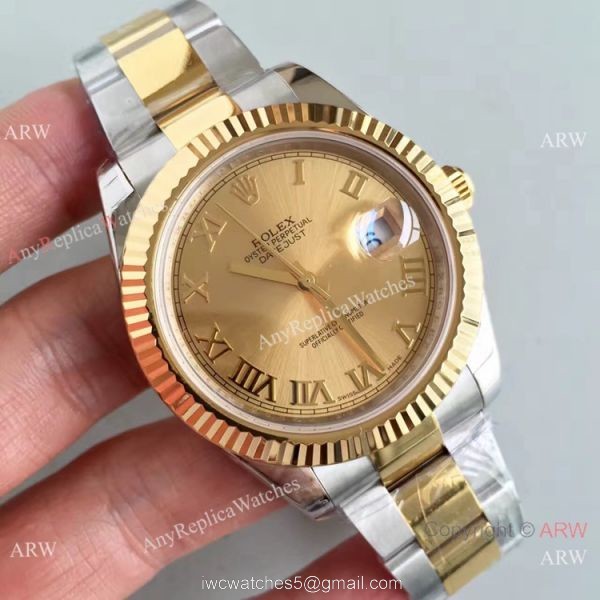Copy Rolex Datejust II 2-Tone Gold Roman Watch Buy Replica Watches 1