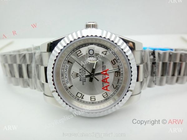 High Quality Copy Rolex Day-Date Stainless Steel Arabic Dial 40mm 1