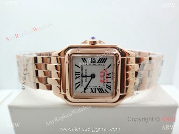 Panthere De Cartier Silver Dial Rose Gold watch 27mm Medium size 1