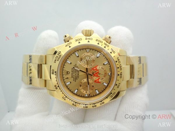 Yellow Gold Rolex Comograph Daytona 40mm Watch Gold Rolex Daytona Replica Watches 1
