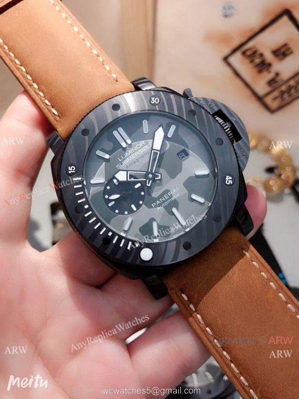 New Replica Panerai Luminor Submersible Men watches Carbotech Case Camouflage Face 1