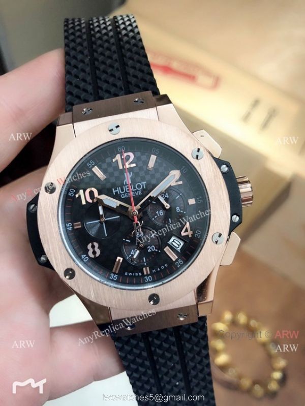 Fake Hublot Geneve Big Bang Rose Gold Chronograph Watch 1