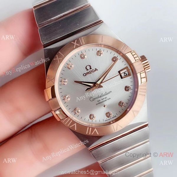 Omega Constellation Co-Axial 38mm Two Tone Rose Gold Watch VSF Asia 8500 1