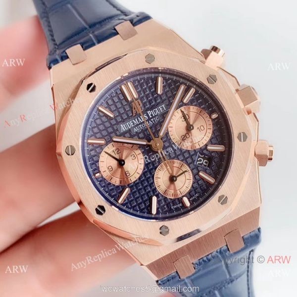 BF Factory Audemars Piguet Royal Oak 26331or Copy Watch Rose Gold Blue Face 1