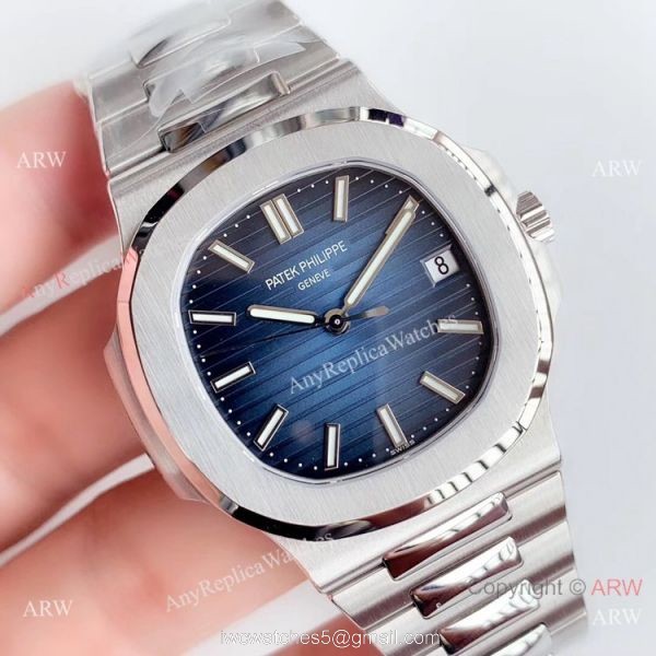 (GR) SWISS Replica Patek Philippe Nautilus Stainless Steel Blue Dial Watch 5711-1A 1
