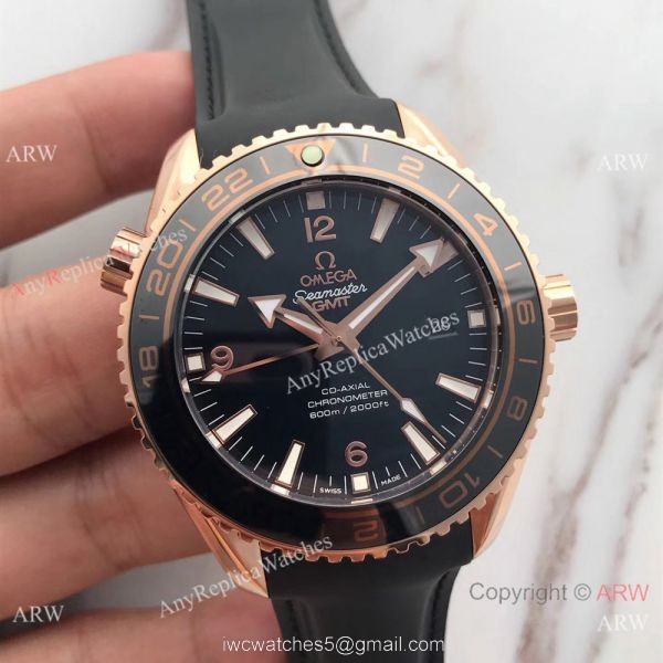New Version of Seamaster 600m GMT Black Rubber copy Watch Omega Swiss 1