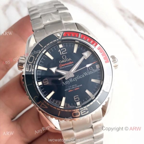 Swiss Replica Omega Seamaster Planet Ocean 600m Diver Men Watch Dark Blue Red Bezel 1