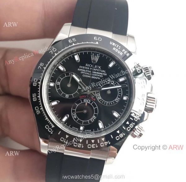 AR Factory Daytona 4130 904L Steel Black Ceramic Watch 1:1 Replica 1