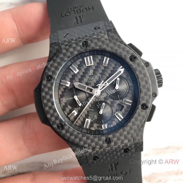 Replica Hublot Big Bang Black Carbon-Fiber Case Watch 4100 Swiss Grade 1