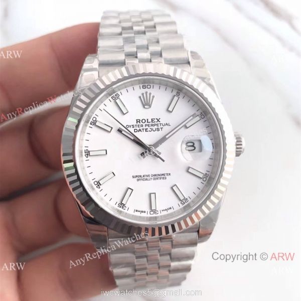 (EW) Swiss ETA3235 Rolex Datejust II SS White Face Replica Watch DJII 41mm 1