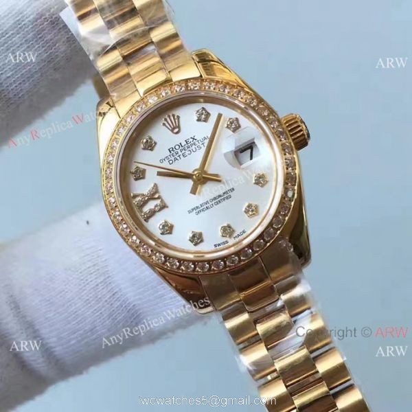 Rolex Datejust 26mm Rolex Presidential Diamond Bezel Replica Watch 1