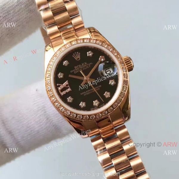Rolex Datejust Rolex Replica Presidential Diamond Watch Yellow Gold 1