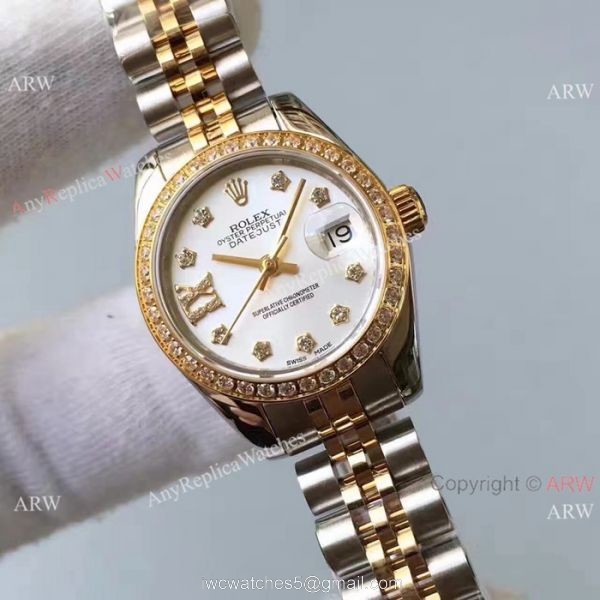 New Style Rolex Datejust Jubilee Replica Watch Two Tone Women Size 1