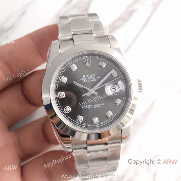 Bp Factory Rolex Oyster DateJust II 41mm Watch SS Grey Diamond Dial 1