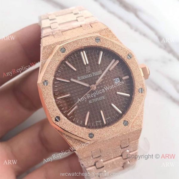 JF Copy Audemars Piguet Royal Oak 41mm Watch Frosted Gold Watch Case 1