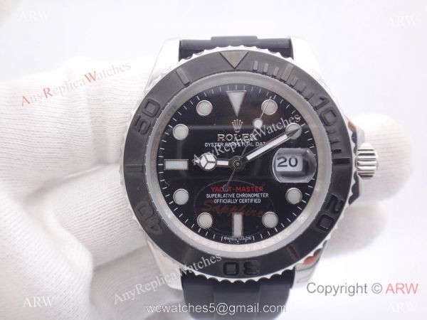Copy Rolex Yachtmaster Watch SS Case Rubber Watch 1