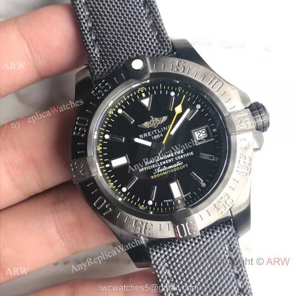 Swiss Grade Copy Breitling Avenger II Seawolf Solid Black Design Watch 45mm 1