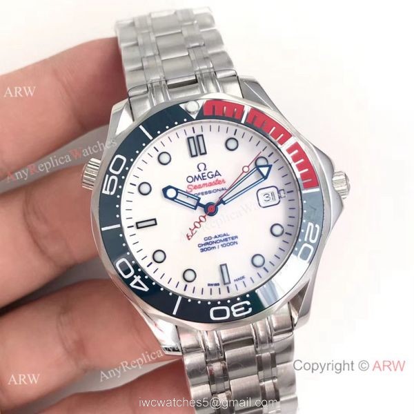 Swiss Grade Commanders 007 James Bond Omega Watch White Face Stainless Steel 1