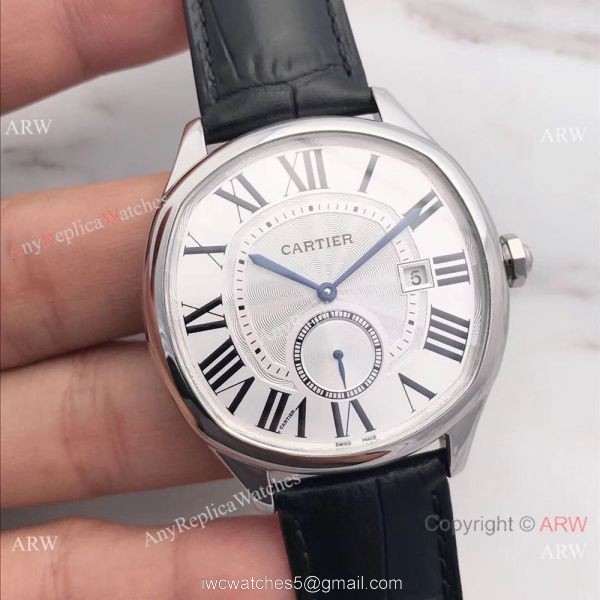 Swiss Cartier De Drive SS White Roman Dial 41mm Watch WGNM0003 Knock off 1
